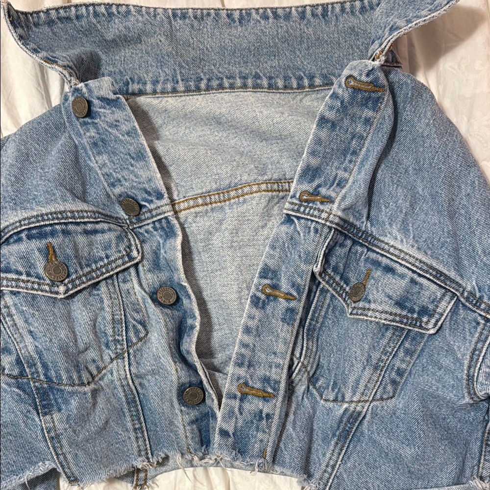Classic Blue Jean Jacket with Vintage Appeal